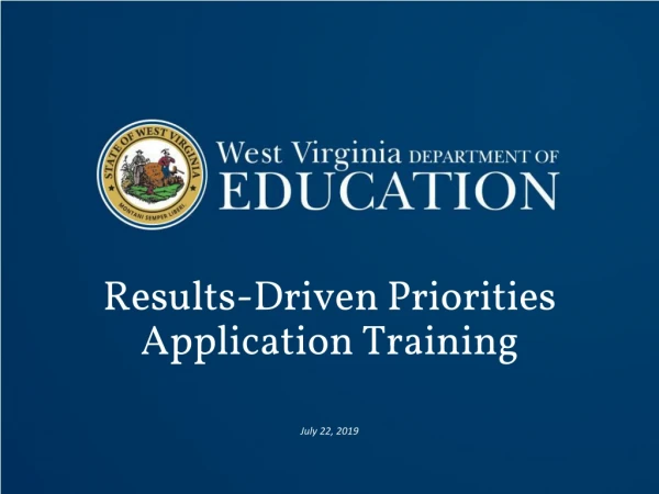 Results-Driven Priorities Application Training
