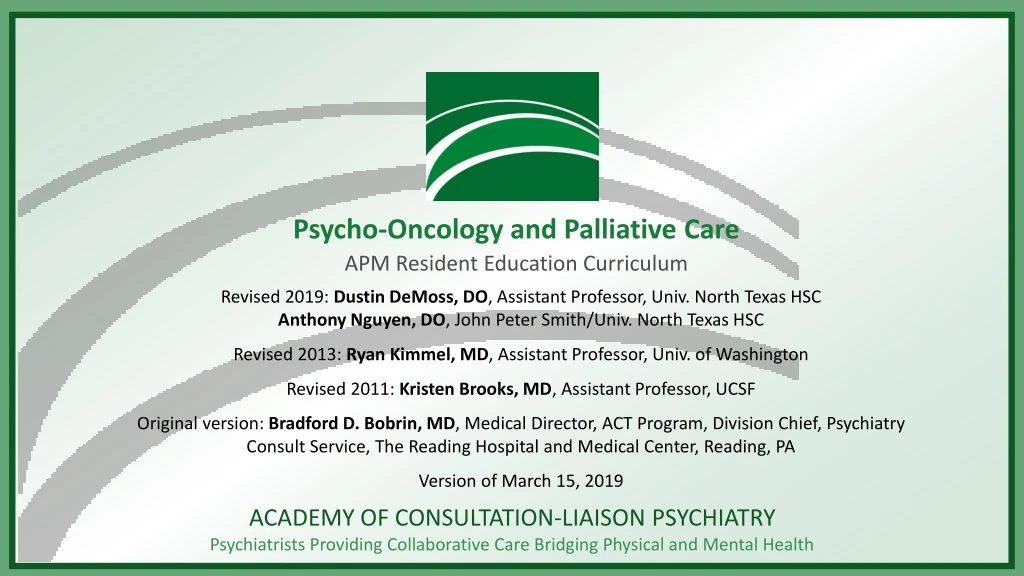 psycho oncology and palliative care