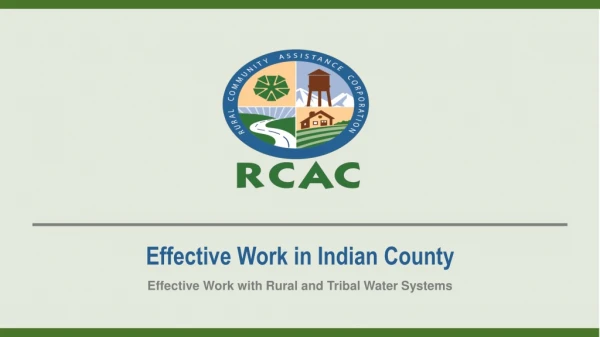 Effective Work in Indian County