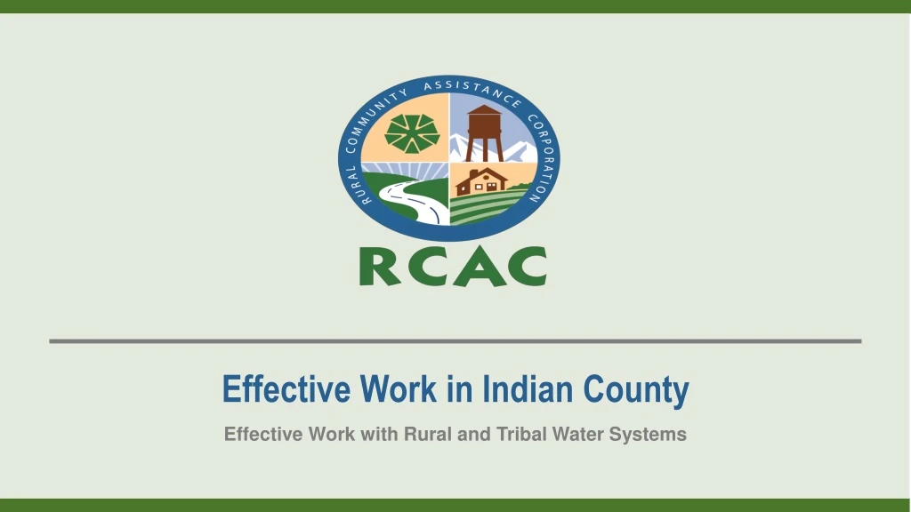 effective work in indian county