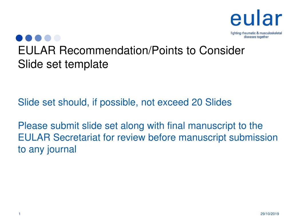 eular recommendation points to consider slide