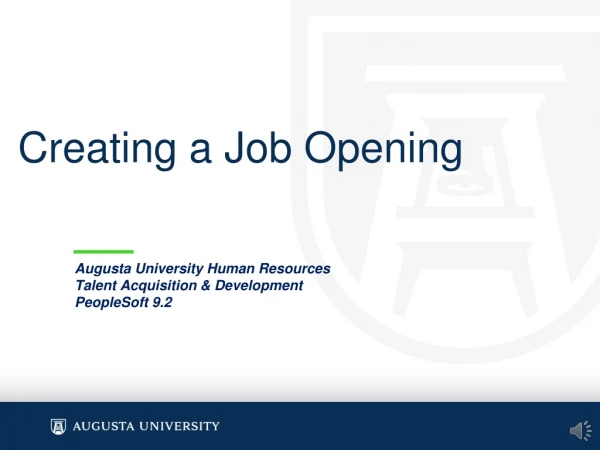 Creating a Job Opening
