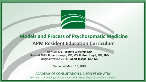 Models and Process of Psychosomatic Medicine