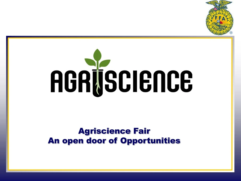 agriscience fair an open door of opportunities