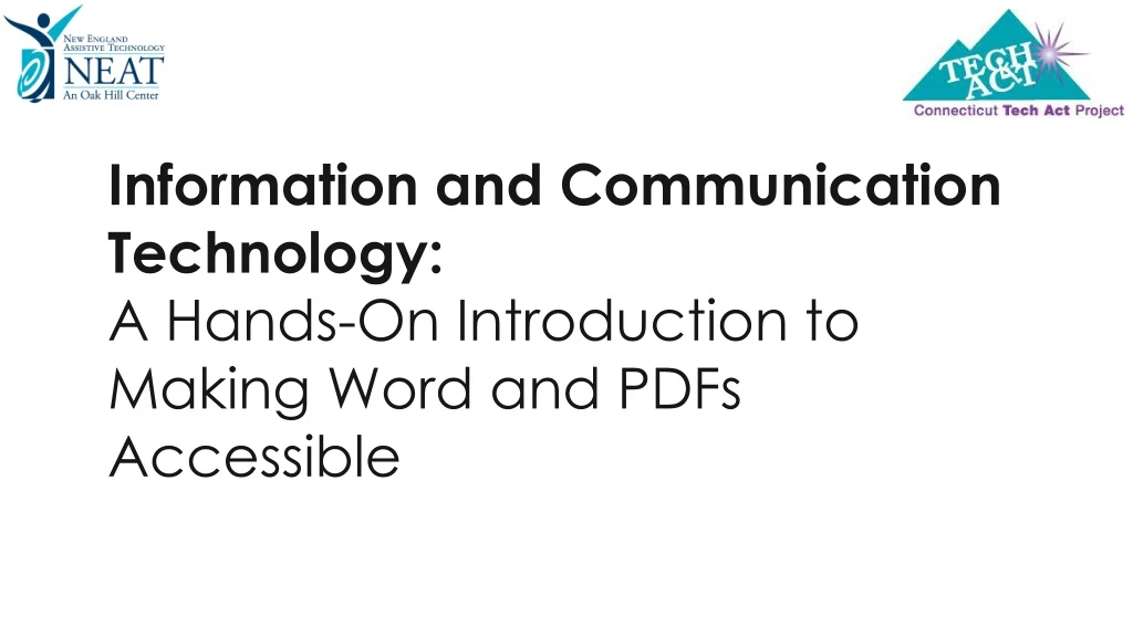 information and communication technology a hands on introduction to making word and pdfs accessible