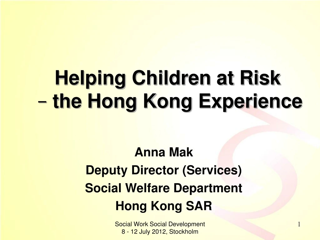 helping children at risk the hong kong experience