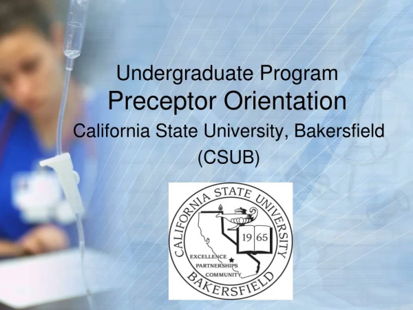 Undergraduate Program Preceptor Orientation
