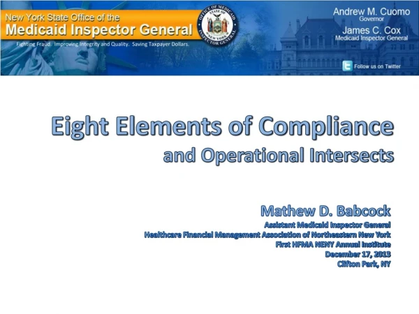 Eight Elements of Compliance and Operational Intersects