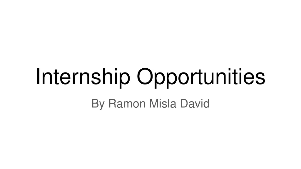 internship opportunities