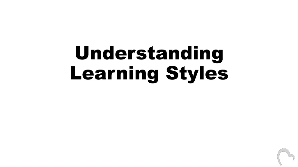understanding learning styles