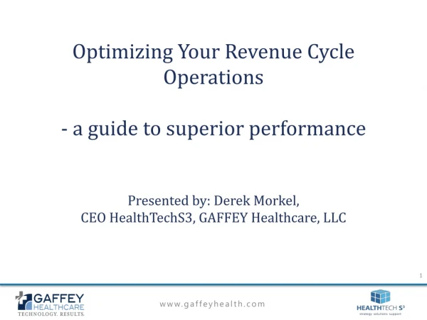 Optimizing Your Revenue Cycle Operations - a guide to superior performance