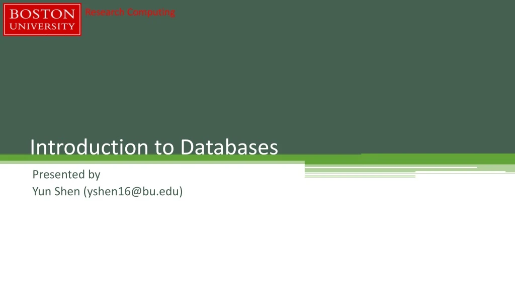 introduction to databases