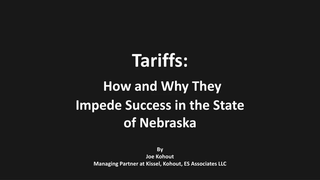 tariffs how and why they impede success