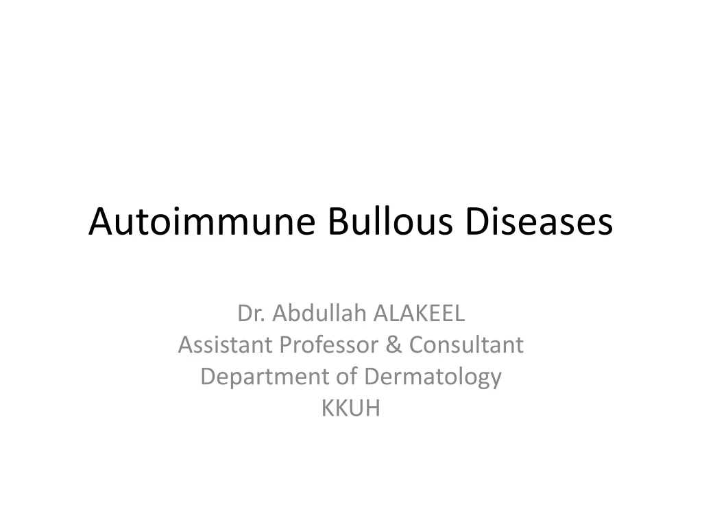 autoimmune bullous diseases
