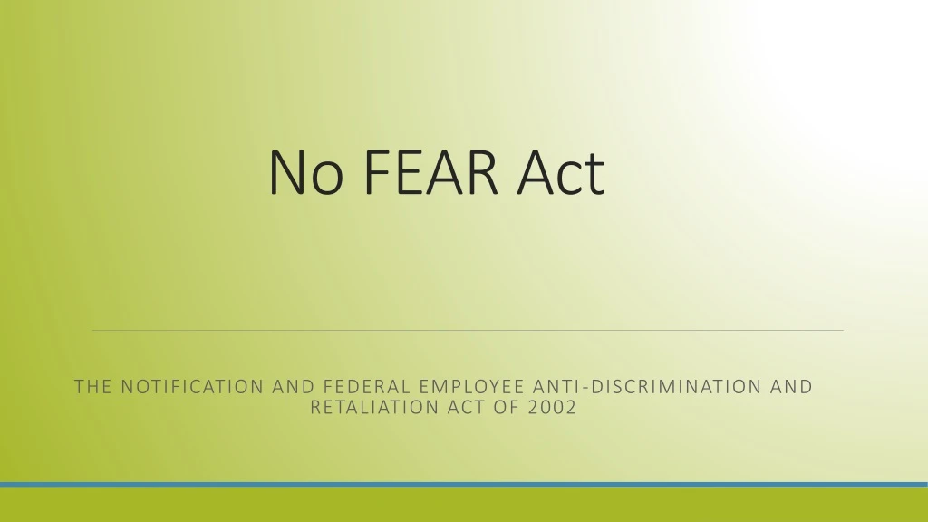 no fear act