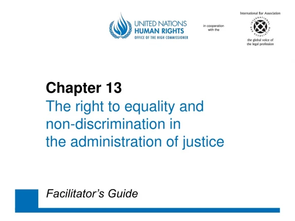 Chapter 13 The right to equality and 	non-discrimination in 	the administration of justice