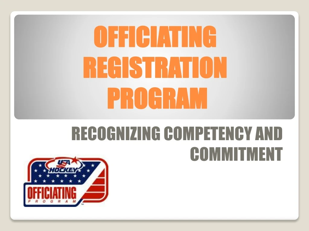 officiating registration program