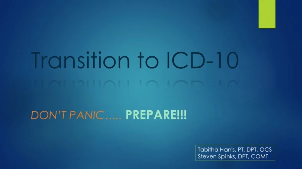 Transition to ICD-10