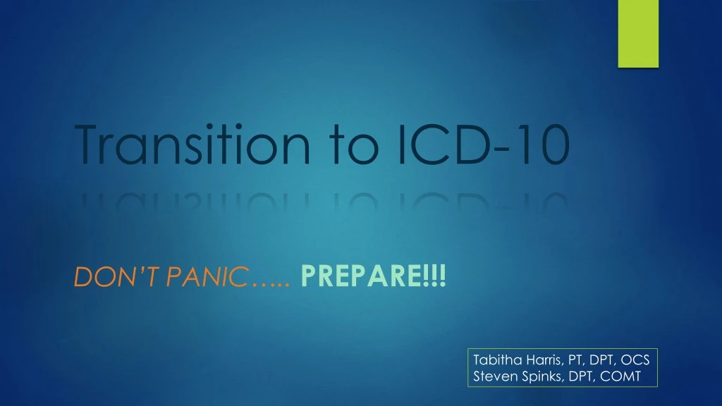 transition to icd 10