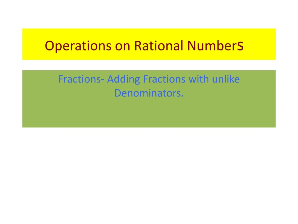 operations on rational number s