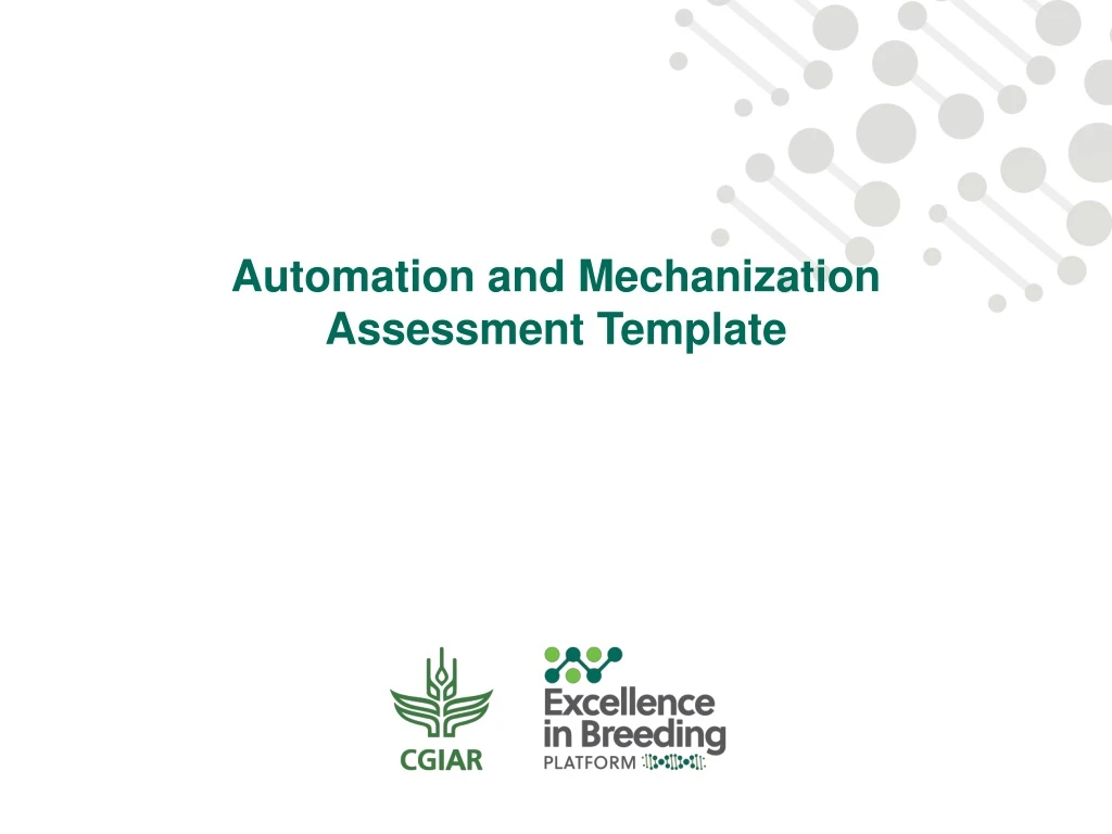 automation and mechanization assessment template