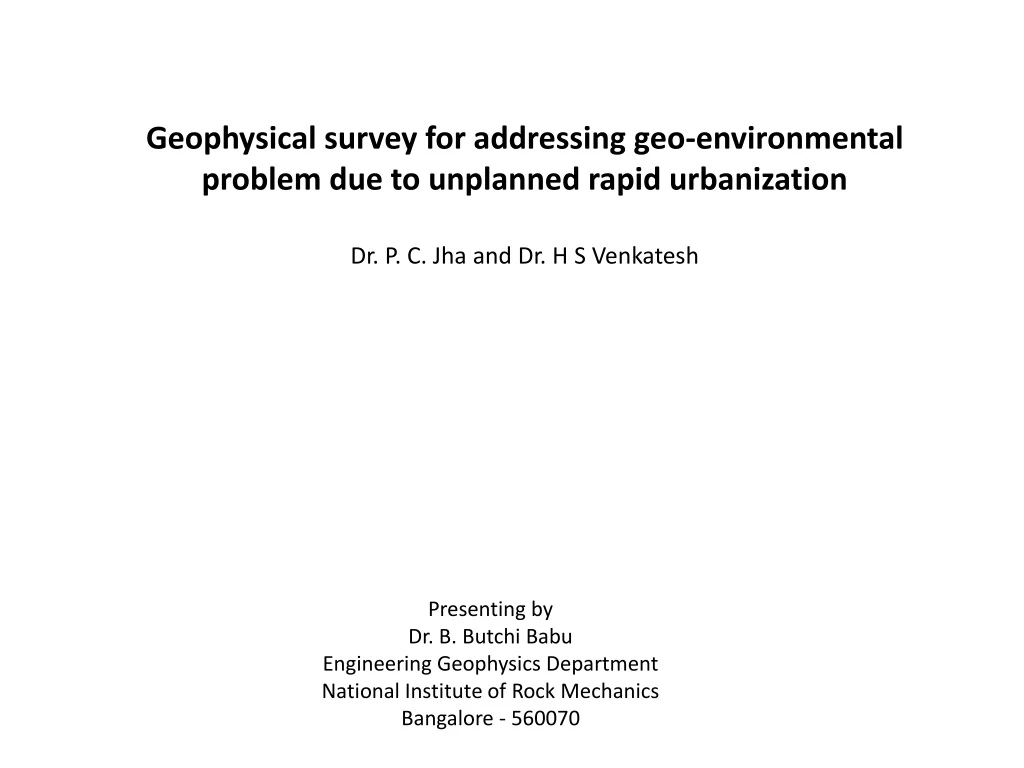 geophysical survey for addressing