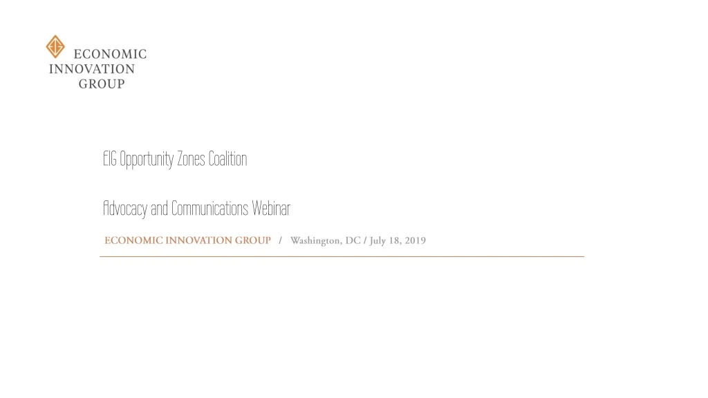 eig opportunity zones coalition advocacy and communications webinar