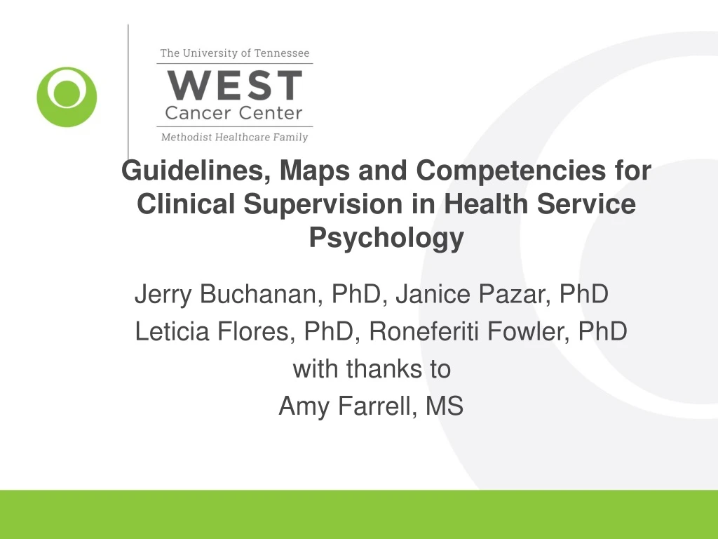 guidelines maps and competencies for clinical supervision in health service psychology