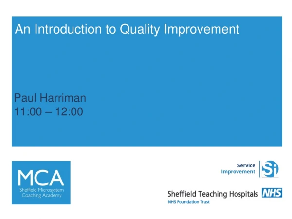 An Introduction to Quality Improvement