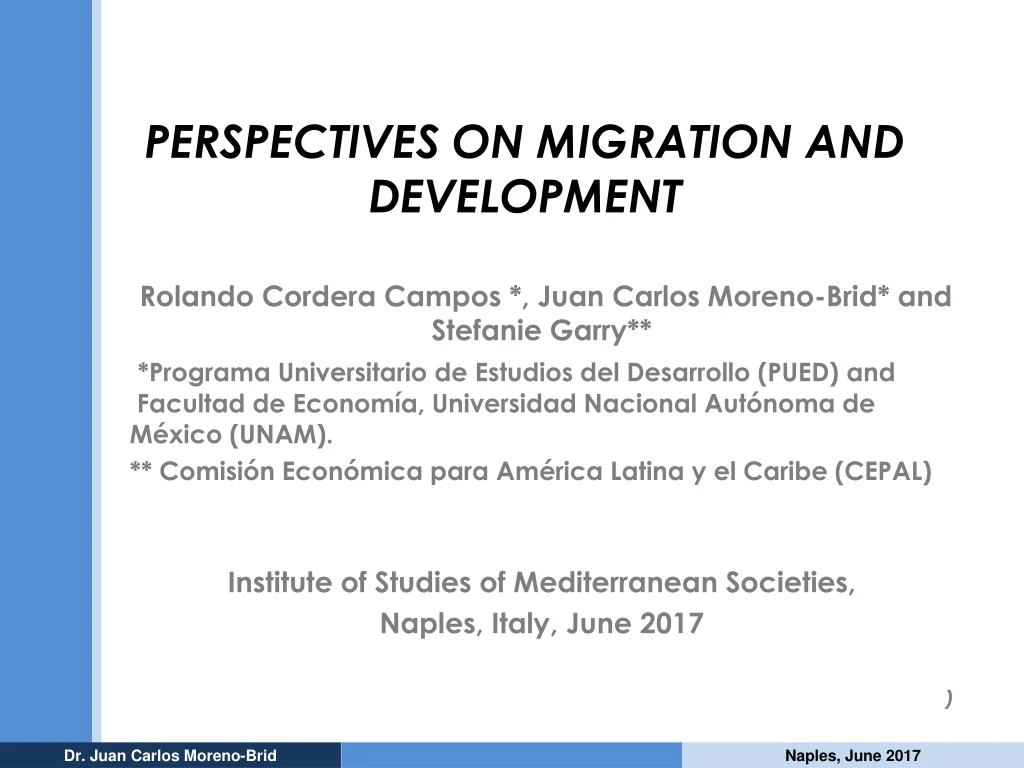 perspectives on migration and development