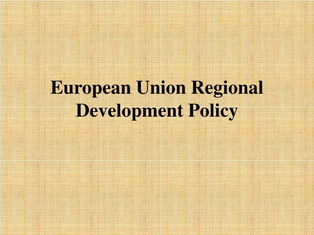 european union regional development policy