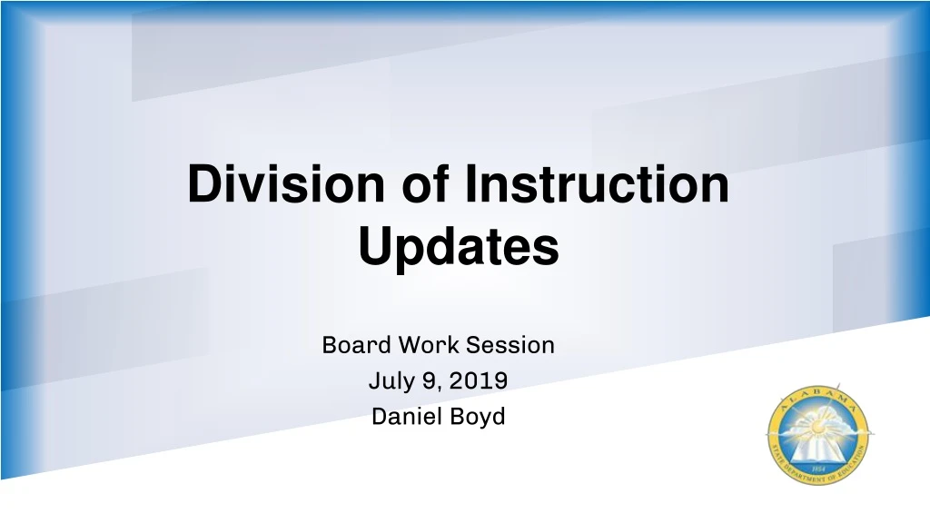 division of instruction updates