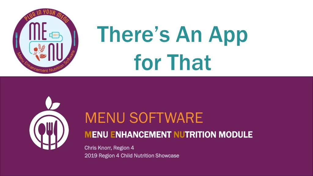 menu software m enu e nhancement nu trition module