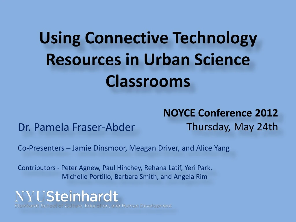 using connective technology resources in urban science classrooms