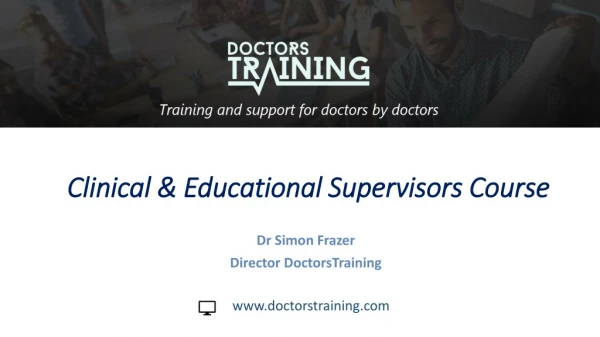 Clinical &amp; Educational Supervisors Course