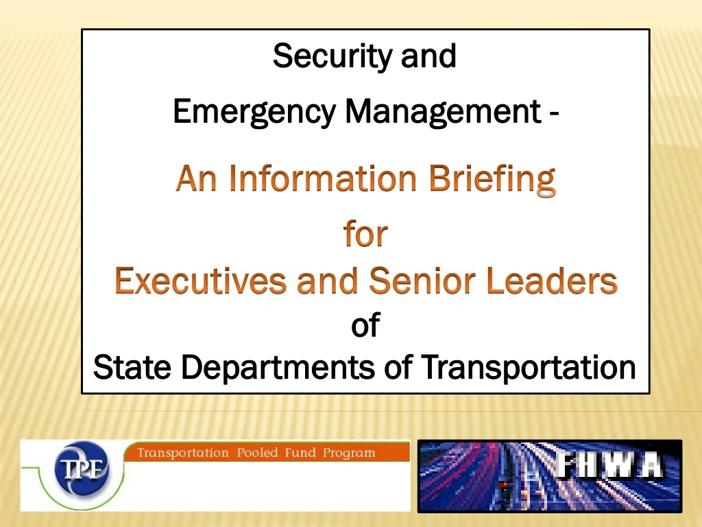 security and emergency management an information