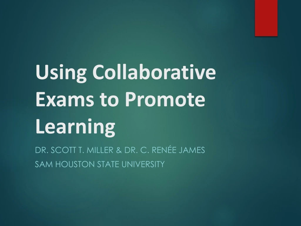 using collaborative exams to promote learning