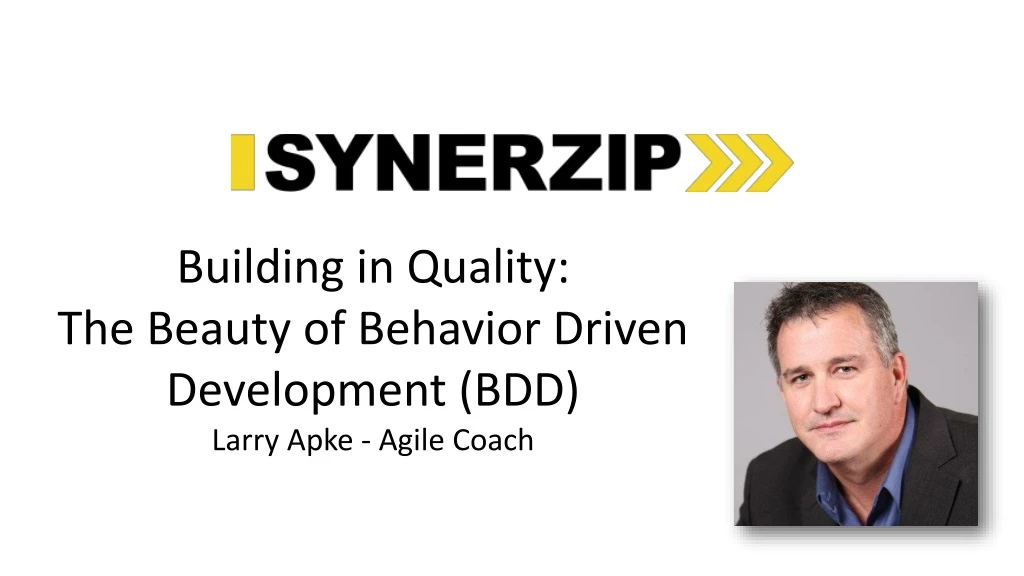 building in quality the beauty of behavior driven