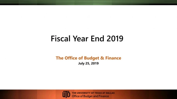 Fiscal Year End 2019