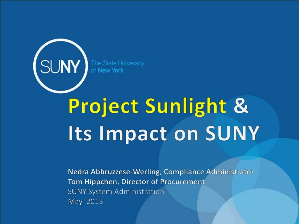 project sunlight its impact on suny nedra