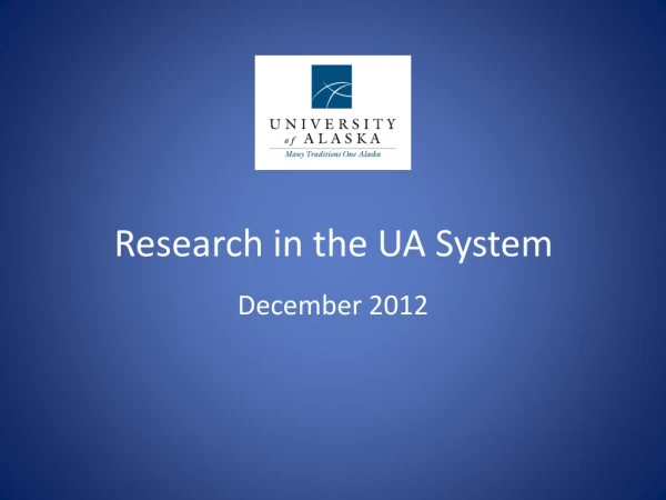 Research in the UA System