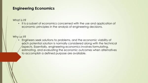 Engineering Economics