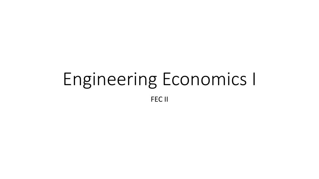 engineering economics i