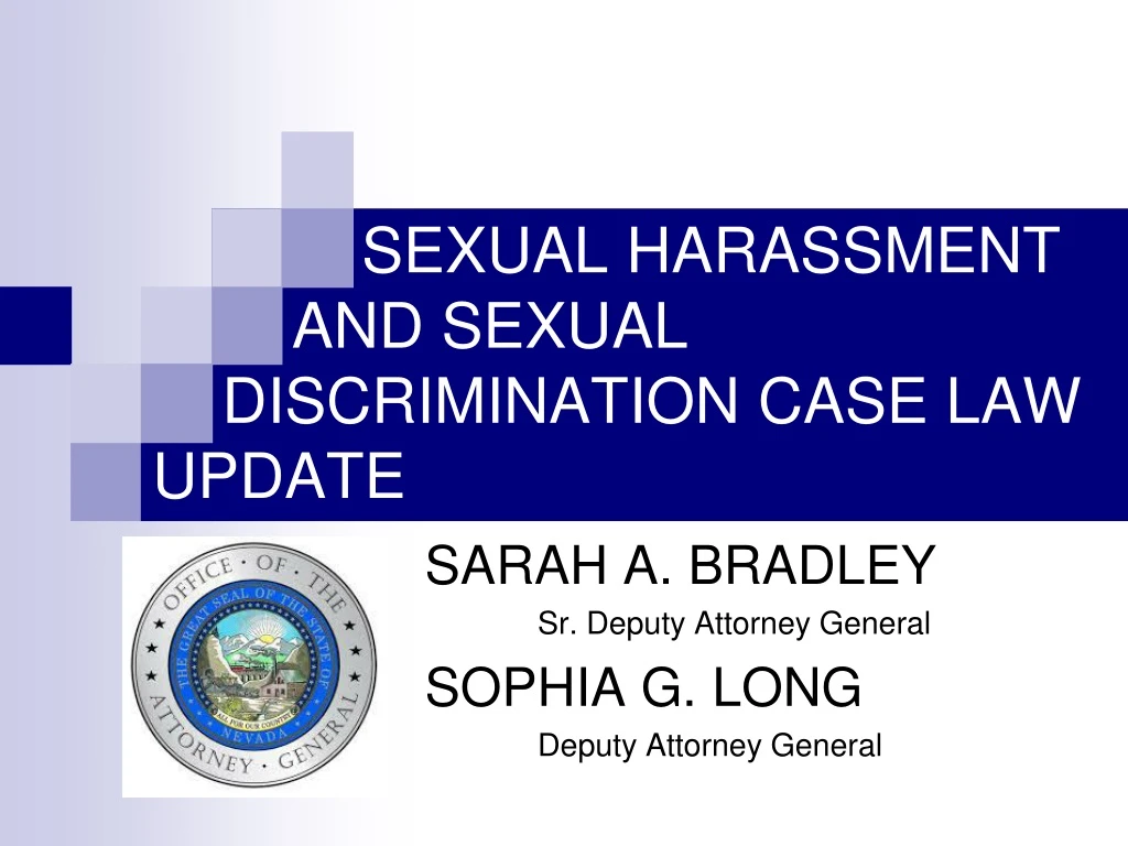 sexual harassment and sexual discrimination case law update