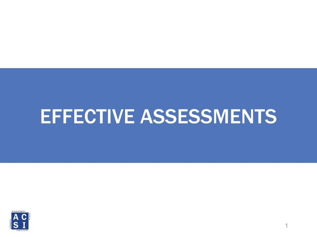 effective assessments