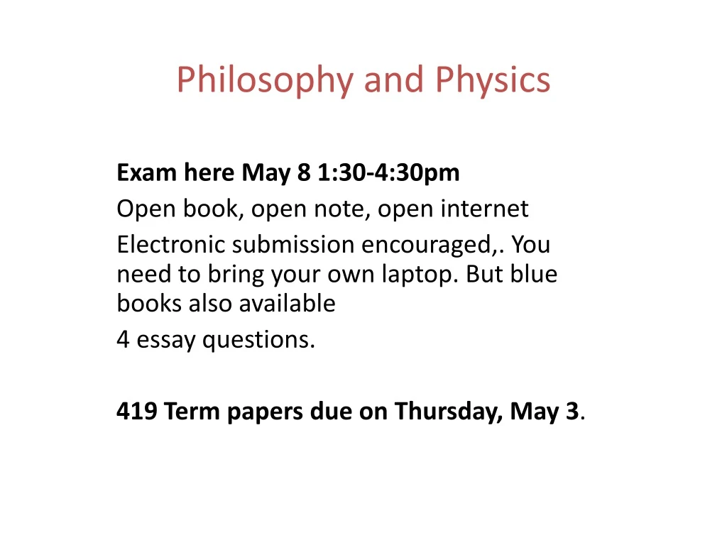 philosophy and physics
