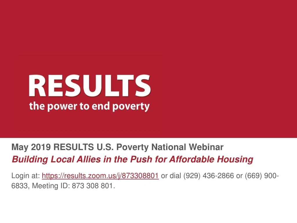 may 2019 results u s poverty national webinar