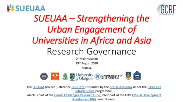 SUEUAA – Strengthening the Urban Engagement of Universities in Africa and Asia Research Governance