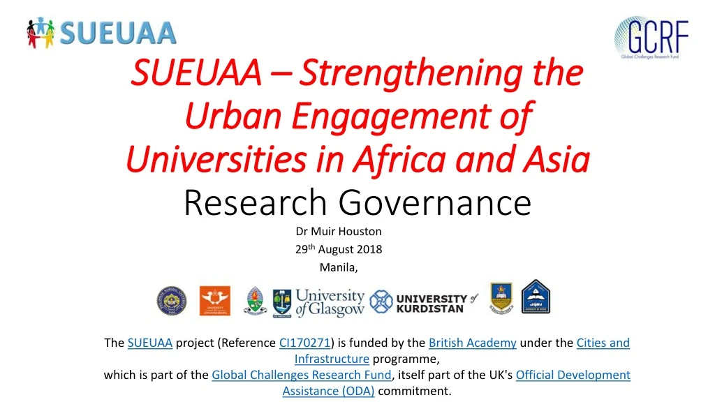 sueuaa strengthening the urban engagement of universities in africa and asia research governance
