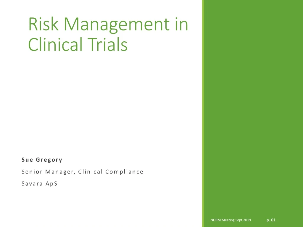 risk management in clinical trials